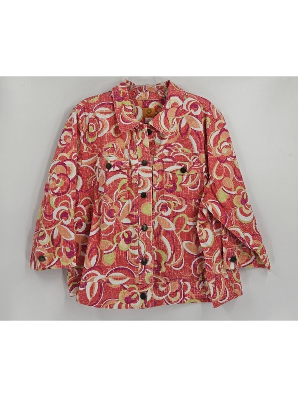 Ruby Rd Colorful  Cotton/spandex Button Down Jacket Size 24W